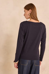 TANGUY NAVY BOATNECK T-SHIRT