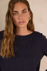 TANGUY NAVY BOATNECK T-SHIRT