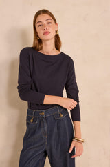 TANGUY NAVY BOATNECK T-SHIRT