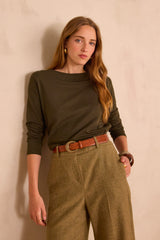 TANGUY KHAKI BOATNECK T-SHIRT