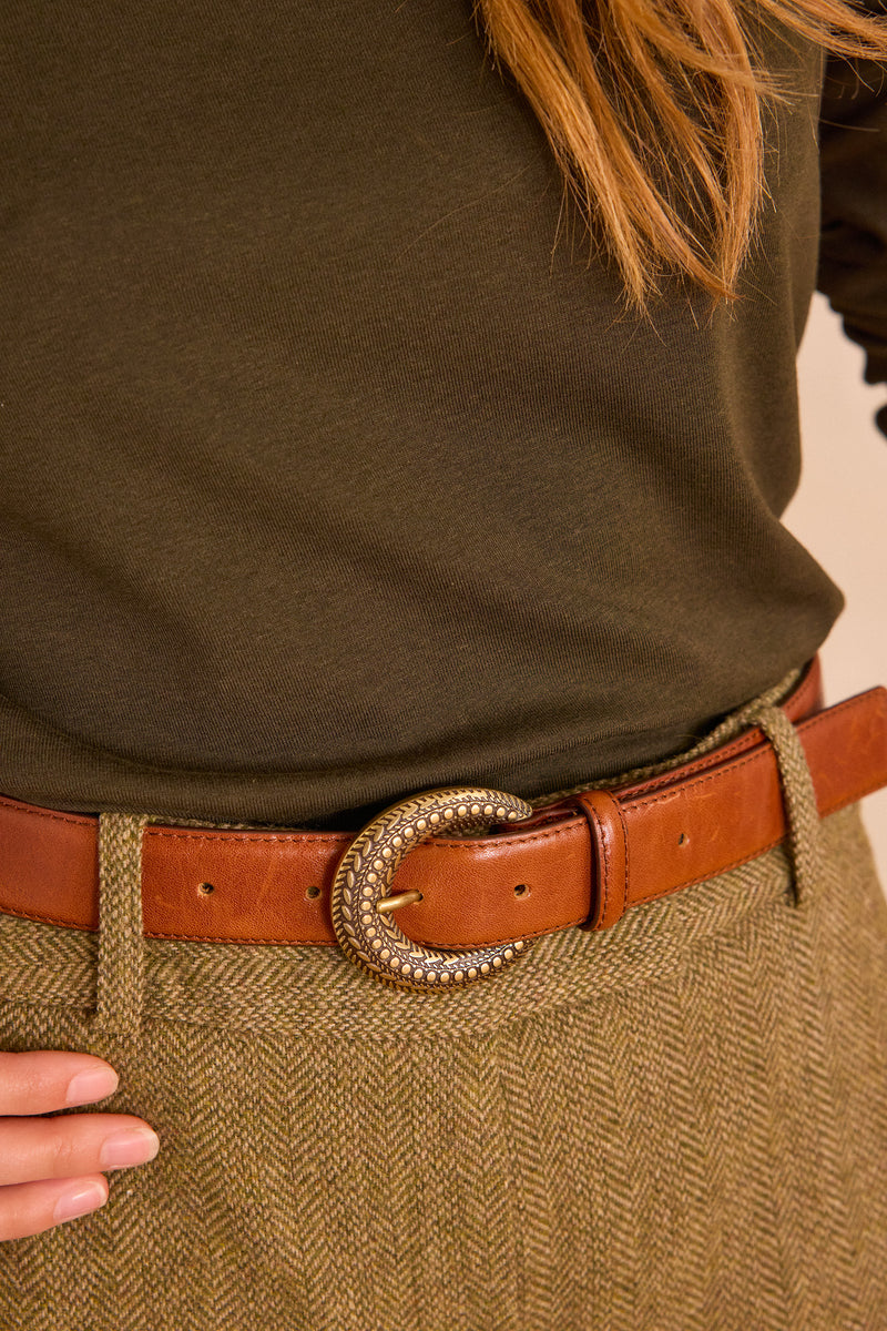 TANGUY KHAKI BOATNECK T-SHIRT