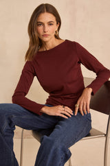 TANGUY BURGUNDY BOATNECK T-SHIRT