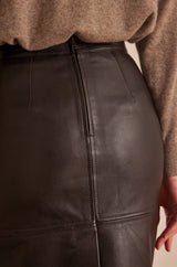 ELEANOR BURGUNDY LEATHER SKIRT