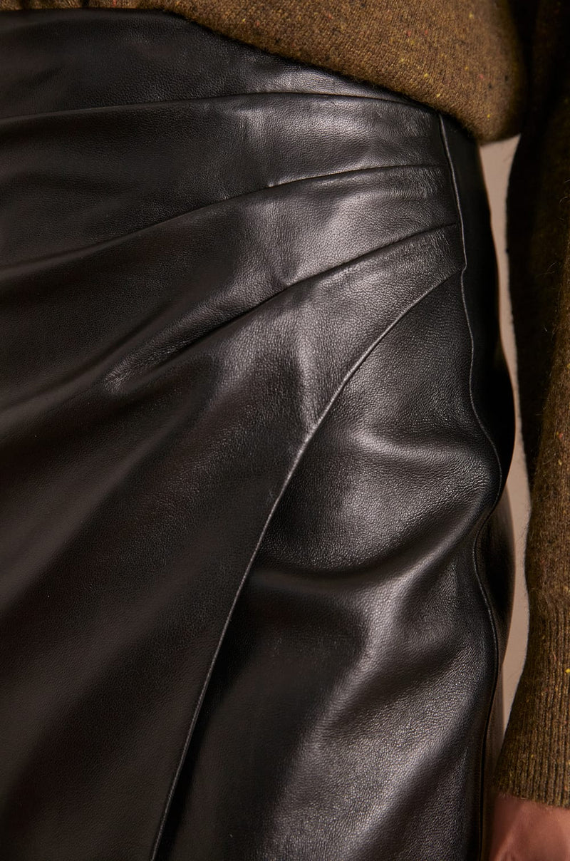 ESMEE BLACK LEATHER SKIRT