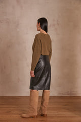 ESMEE BLACK LEATHER SKIRT