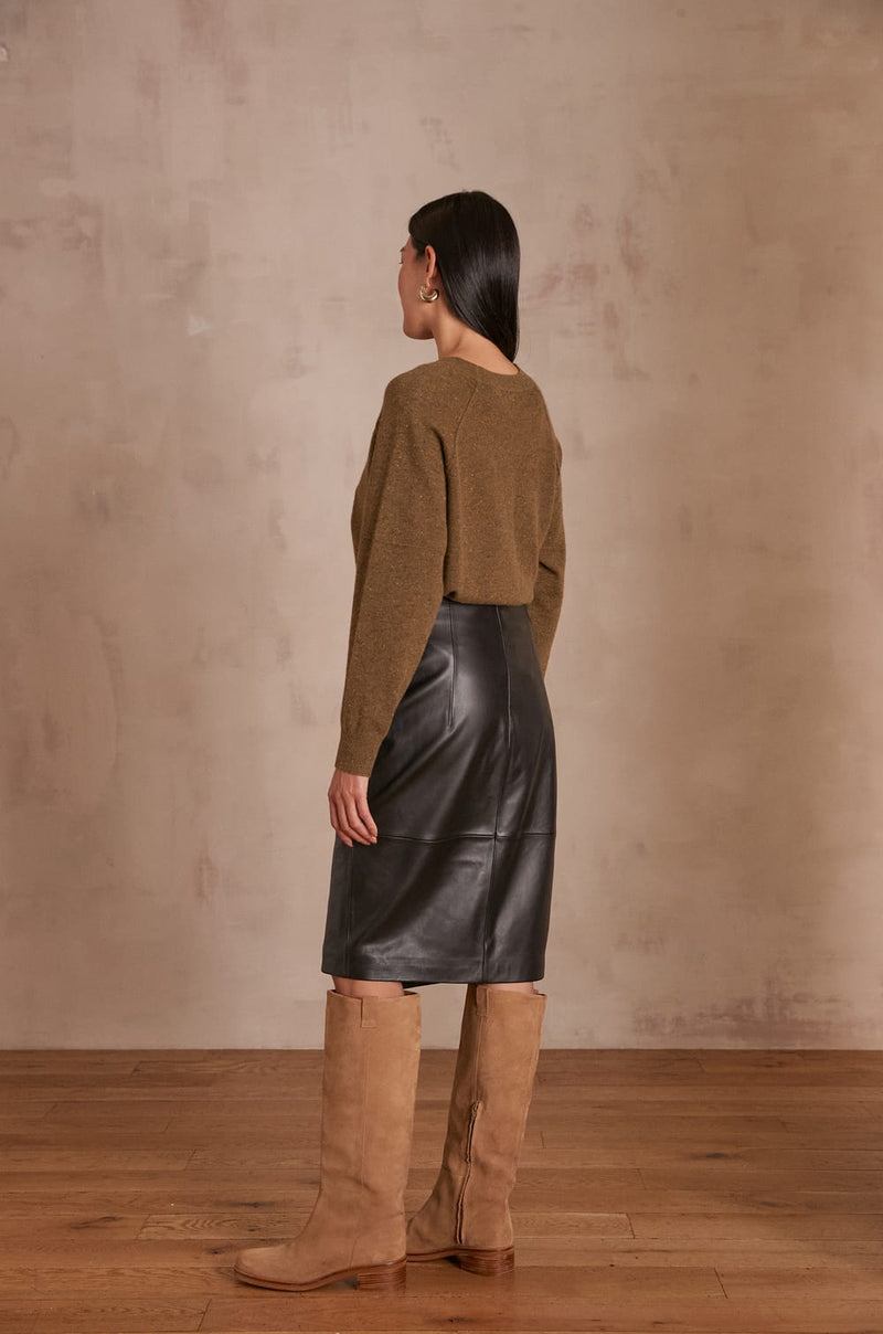 ESMEE BLACK LEATHER SKIRT