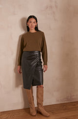 ESMEE BLACK LEATHER SKIRT