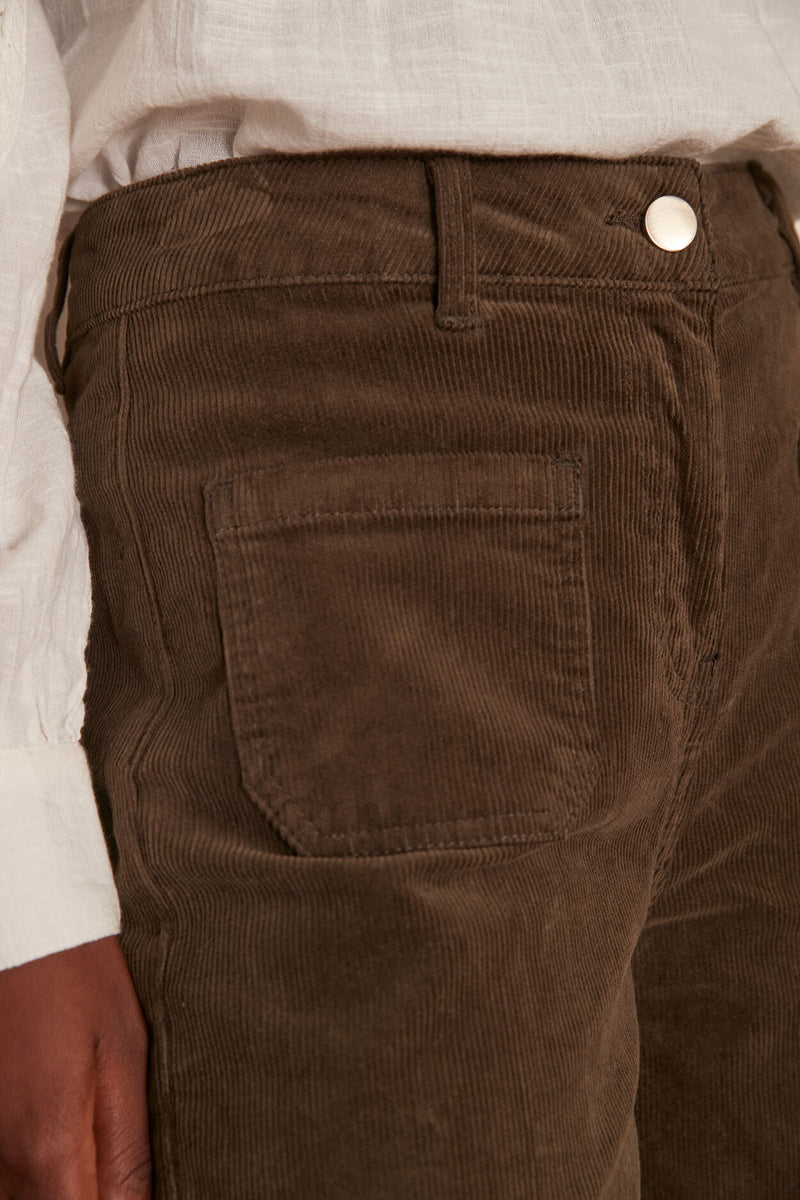 LUNA KHAKI CORDUROY TROUSERS