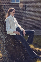 LUNA ANTHRACITE COTTON VELVET TROUSERS