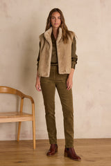 NALLA OLIVE CORDUROY CHINO TROUSERS