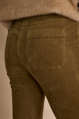 NALLA OLIVE CORDUROY CHINO TROUSERS