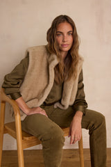 NALLA OLIVE CORDUROY CHINO TROUSERS