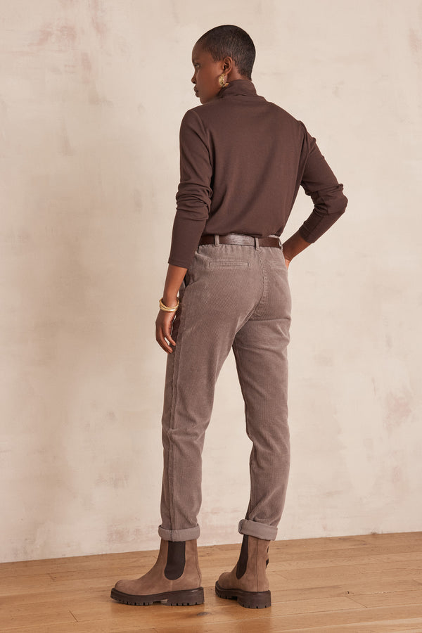 SABIL LIGHT TAUPE CORDUROY TROUSERS