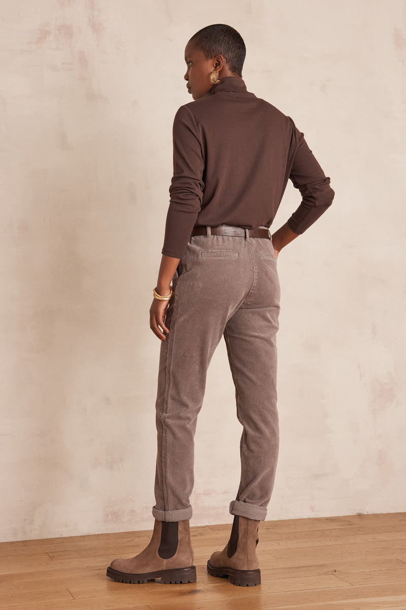 SABIL LIGHT TAUPE CORDUROY TROUSERS