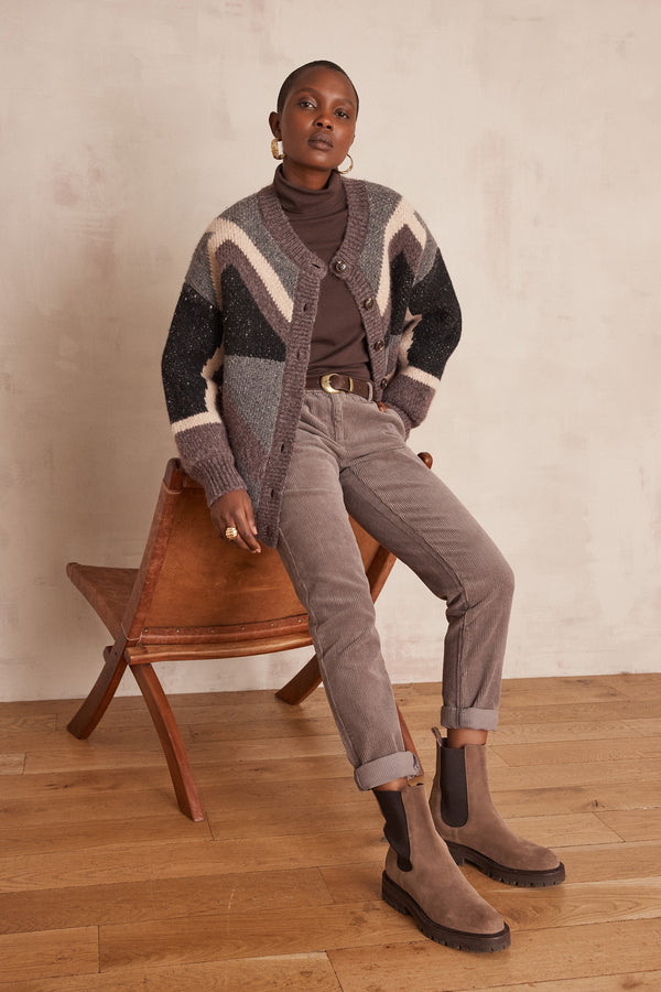 SABIL LIGHT TAUPE CORDUROY TROUSERS