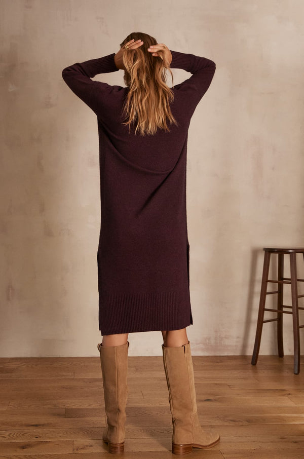 MARIANE AUBERGINE MAXI KNIT DRESS