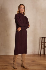 MARIANE AUBERGINE MAXI KNIT DRESS