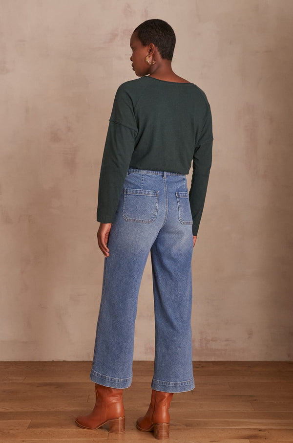 LEA STONE USED CROPPED JEANS