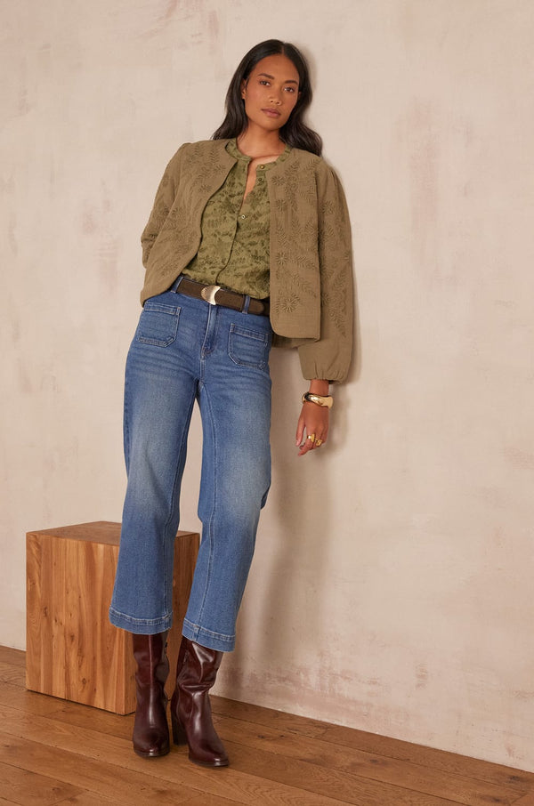 LEA STONE USED CROPPED JEANS