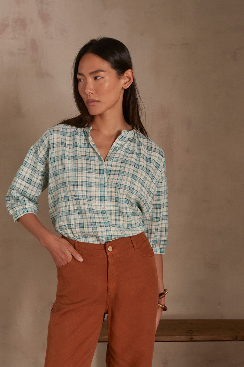 BELLE CHECKED BLOUSE