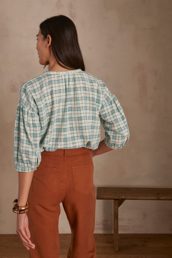 BELLE CHECKED BLOUSE