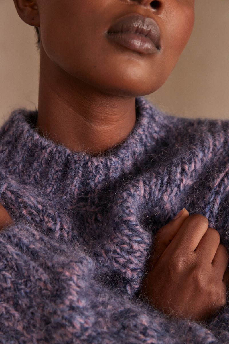 CASSANDRE PURPLE MOHAIR SWEATER