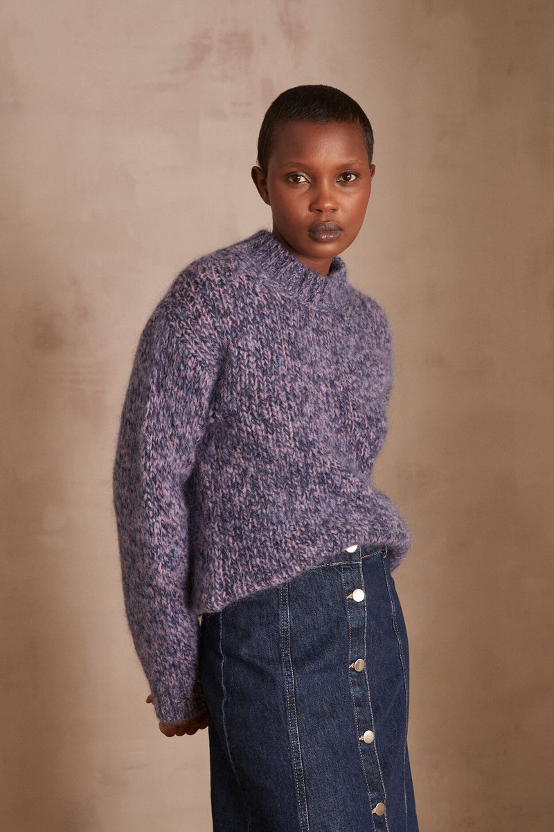 CASSANDRE PURPLE MOHAIR SWEATER