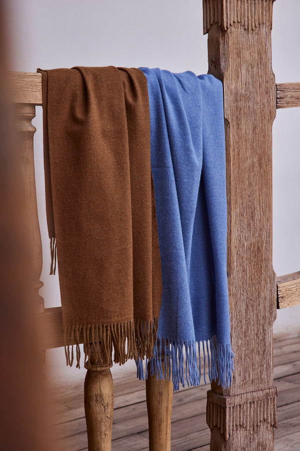 LUCIE BLUE FRINGED SCARF