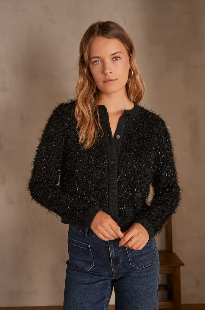 CORALY FUZZY LUREX CARDIGAN