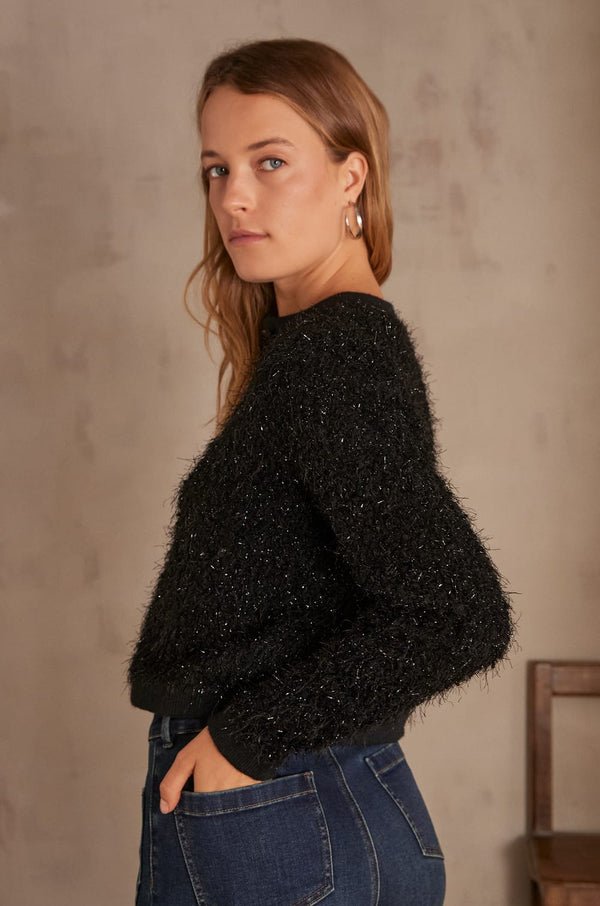 CORALY FUZZY LUREX CARDIGAN