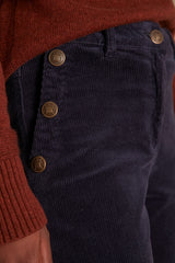 MOSS INK BLUE CORDUROY TROUSERS