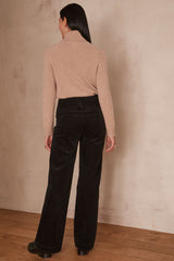 OXAN BLACK CORDUROY TROUSERS