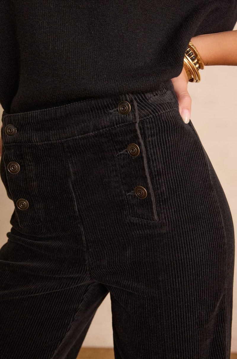 OXAN BLACK CORDUROY TROUSERS