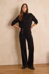 OXAN BLACK CORDUROY TROUSERS