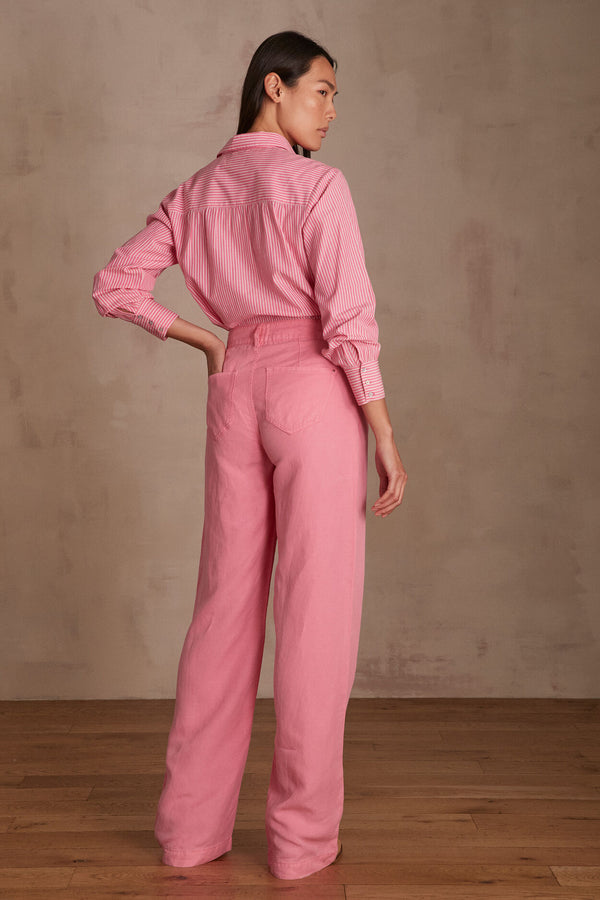 SANDY PALE PINK WIDE-LEG TROUSERS