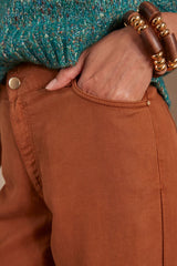 SANDY CARAMEL WIDE-LEG TROUSERS