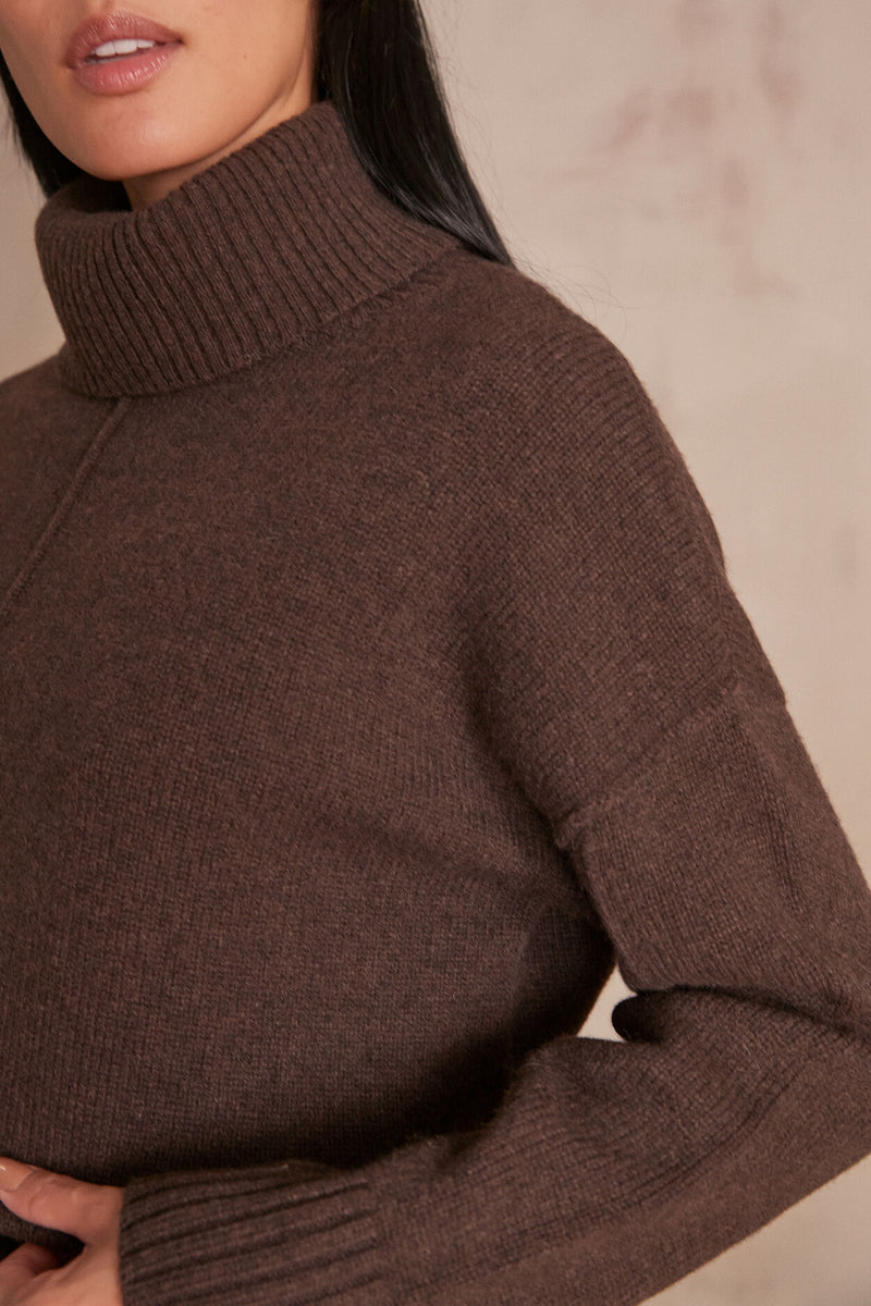 ANDREA DARK BROWN TURTLENECK JUMPER