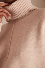 ANDREA LIGHT TAUPE TURTLENECK JUMPER