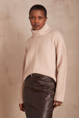 ANDREA LIGHT TAUPE TURTLENECK JUMPER