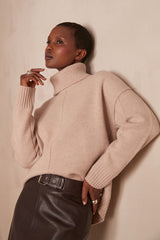 ANDREA LIGHT TAUPE TURTLENECK JUMPER