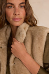 SUZANNE BEIGE FAUX FUR VEST