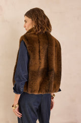 SUZANNE BROWN FAUX FUR VEST