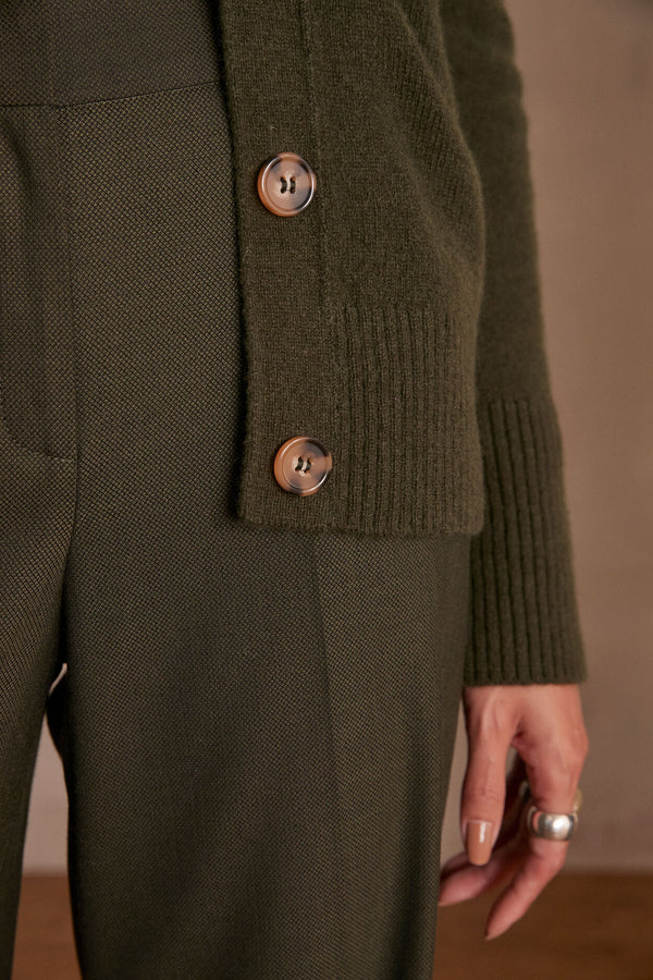 CARLITO GREEN WOOL CARDIGAN