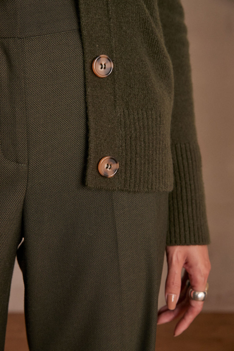 CARLITO GREEN WOOL CARDIGAN