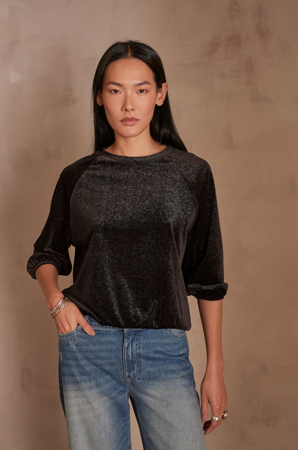 TOPAZE SPARLY VELVET TOP