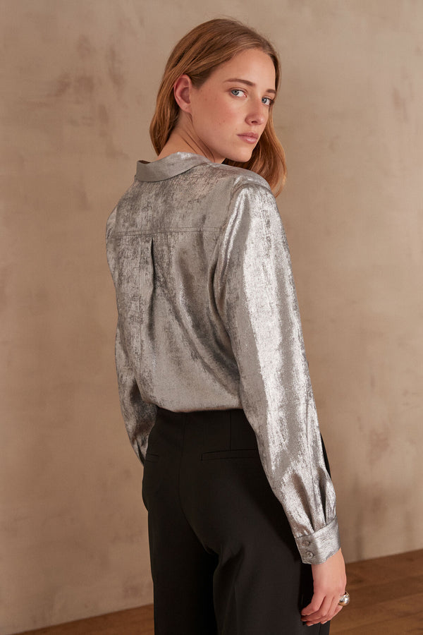 COLETTE SPARKLING SILVER SHIRT