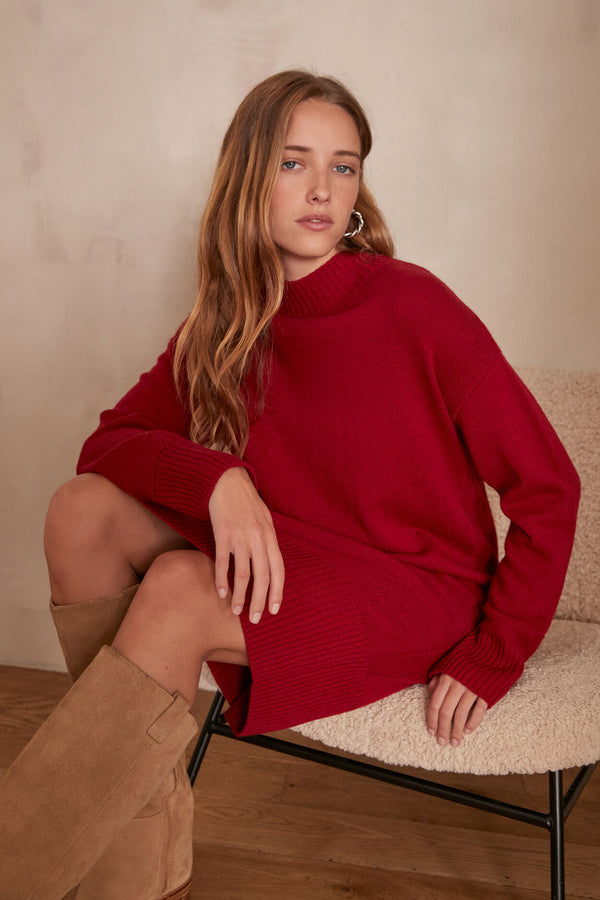 MARIA RED WOOL DRESS