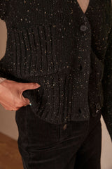 CONSTANT TEXTURED KNIT SPECKLED CARDIGAN