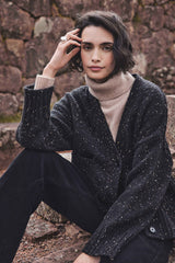 CONSTANT TEXTURED KNIT SPECKLED CARDIGAN