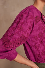 BALI FUSCHIA LACE MOTIF BLOUSE